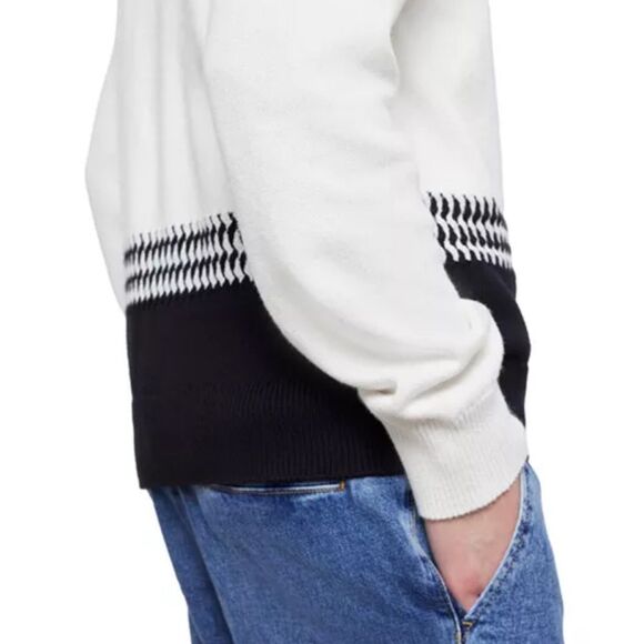 $265 The Kooples Twotone Knit Sweater in White NWT - Picture 5 of 10